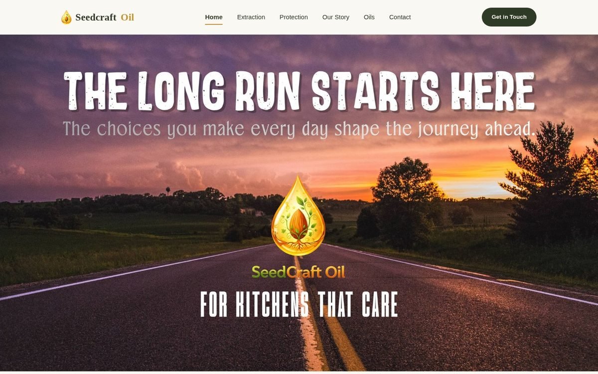 Seedcraft Oil homepage screenshot